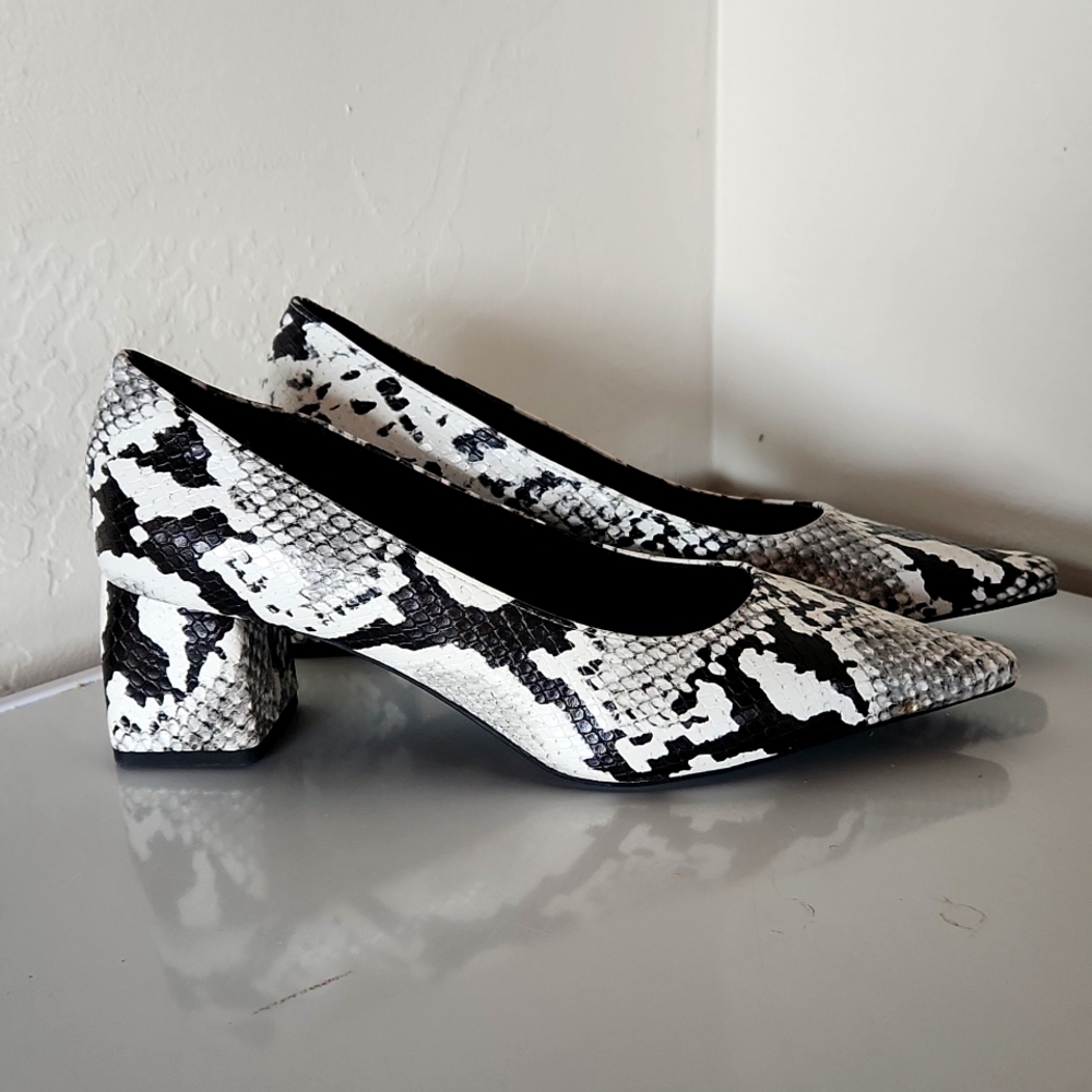 Beautiful New Zara Trafaluc Python Snakeskin Bloc… - image 2